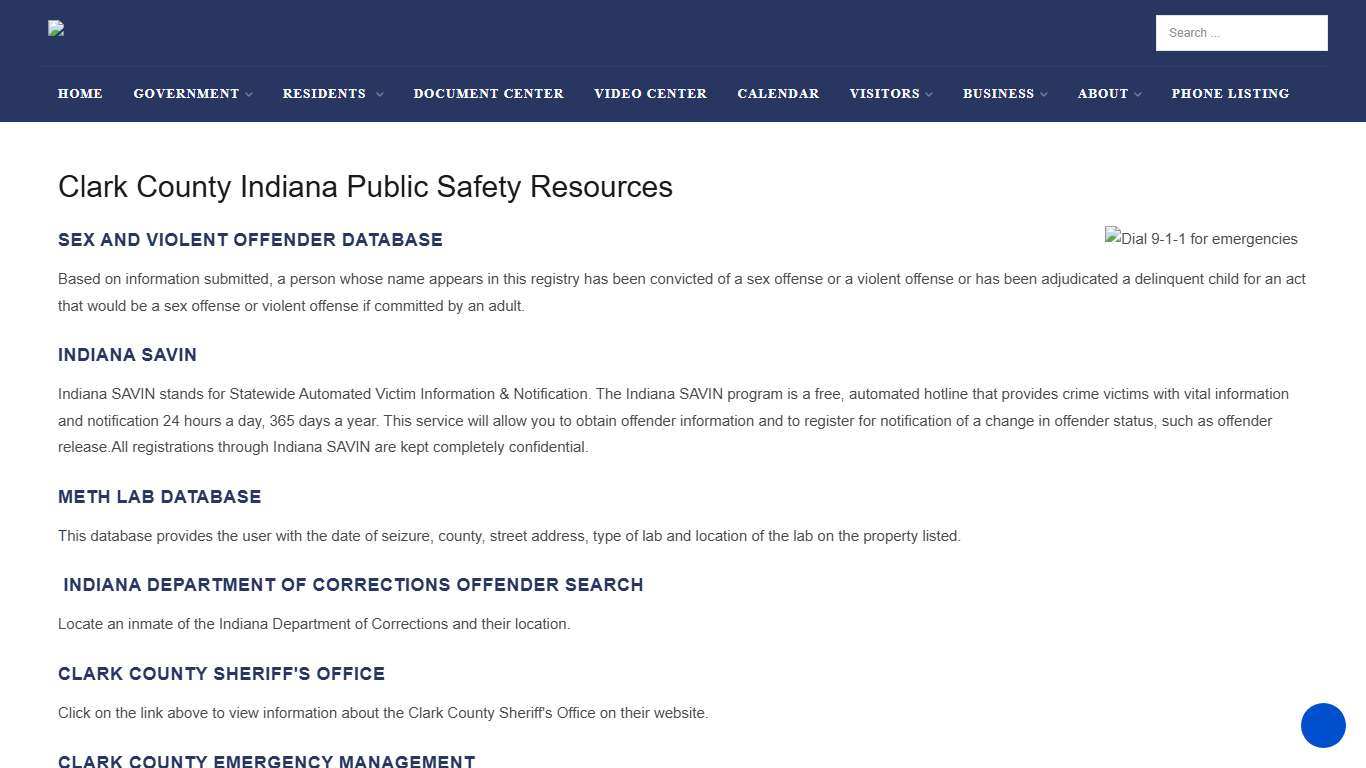 Clark County Indiana Public Safety Resources
